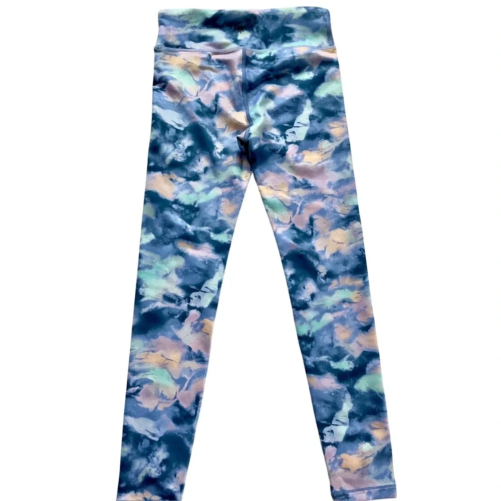 Athleta Girl High Rise Printed Chit Chat Tight Blue Purple Abstract Leggings L12